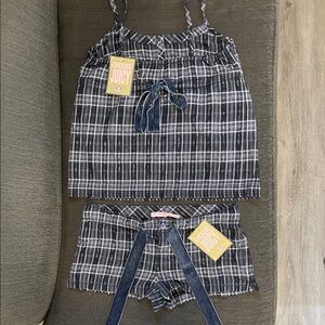 Juicy Couture Navy and White Checkered Set